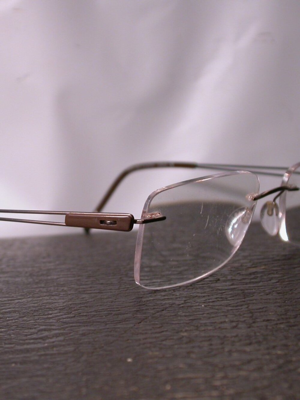 Silhouette Titan Frameless Brown and Silver Light Eyeglasses Made in Austria
